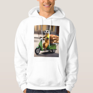 Speedy Service: Meerkat Delivers Pizza in Tuk-tuk Hoodie