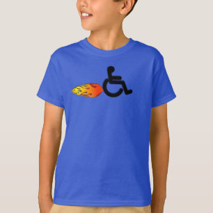 Speedy Wheelchair with Flames T-Shirt