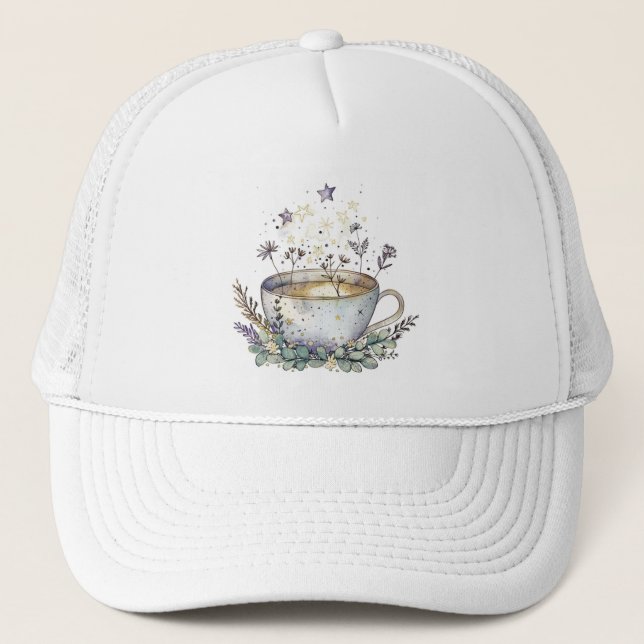 Spell in My Tea - Sip Slowly. Stir Intention Trucker Hat (Front)