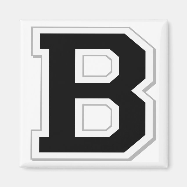 Spell it Out Initial Letter B in Black Magnet (Front)