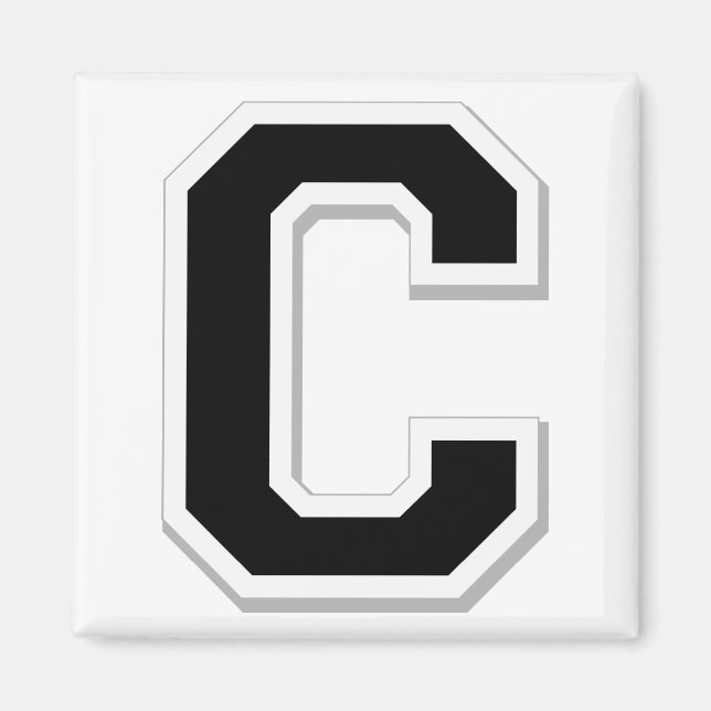 Spell it Out Initial Letter C in Black Magnet (Front)
