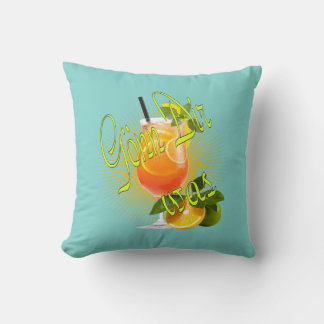 Spell something cocktail Orange Party vacation Cushion