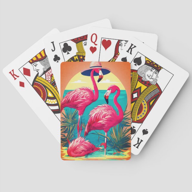Spellbinding Flamingos Playing Cards (Back)