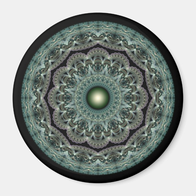 Spellbinding fractal glossy fancy ornament magnet (Front)