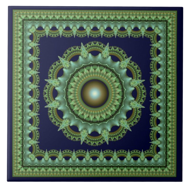 Spellbinding fractal star ornament tile (Front)