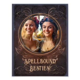 Spellbound besties - Witchy mediaeval memory gift  Photo Print
