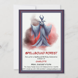 Spellbound Forest – Dark Fairy Birthday Party  Invitation