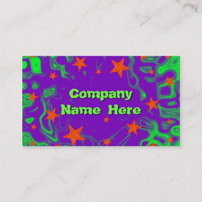 Spellbound front text business card green (Front)