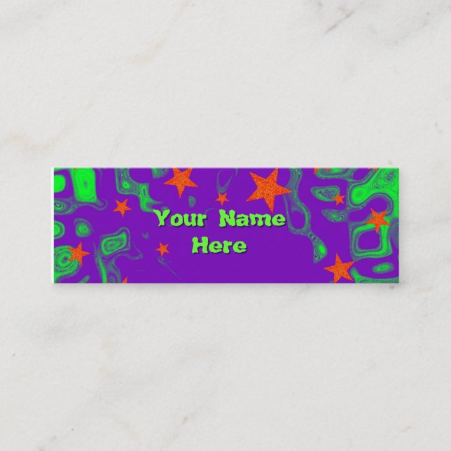 Spellbound front text business card green skinny (Front)