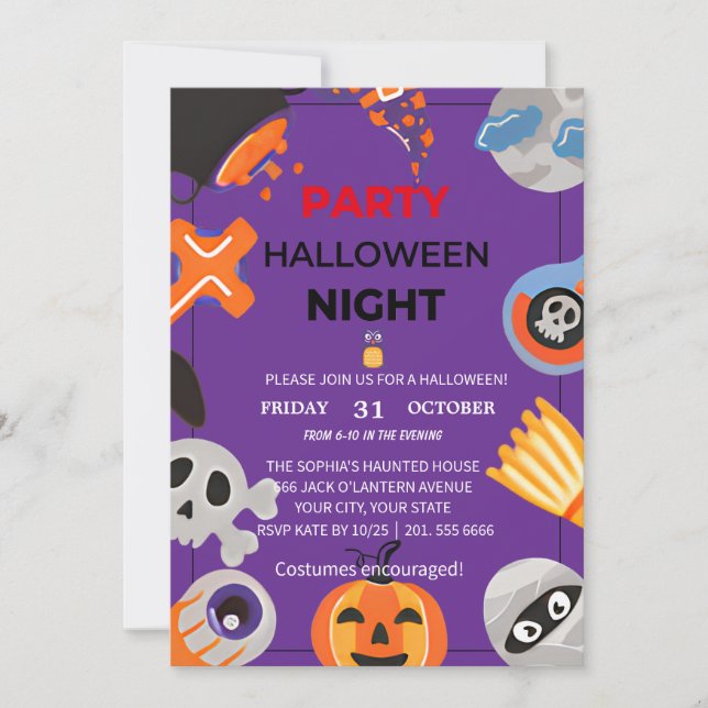 Spellbound Halloween Party Invitation (Front)