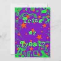 Spellbound purple 'Trick or Treat?' invitation
