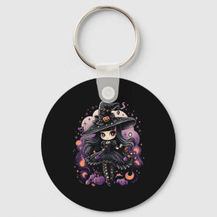 Spellbound Spirits Halloween Witch Art  Key Ring