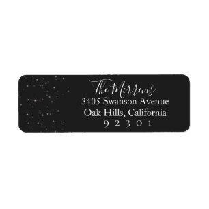 Spellbound Winter   Black Return Address Label