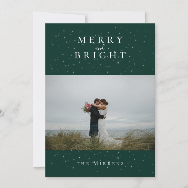 Spellbound Winter Emerald Photo Holiday Card (Front)