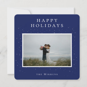 Spellbound Winter Photo Holiday Card Blue