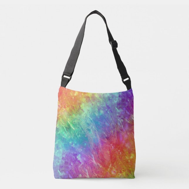 spellcaster - vivid rainbow prism ombre : crossbody bag (Front)