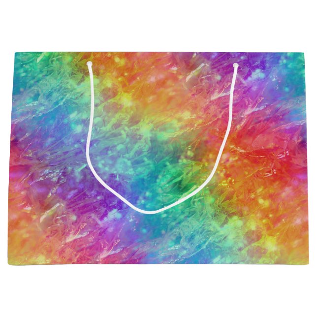 spellcaster - vivid rainbow prism ombre : large gift bag (Front)