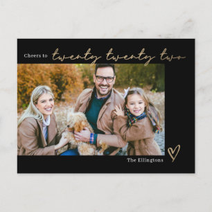 Spelled Year Editable Colour New Year Postcard