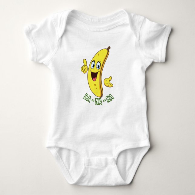 Spelling Banana Baby Bodysuit (Front)