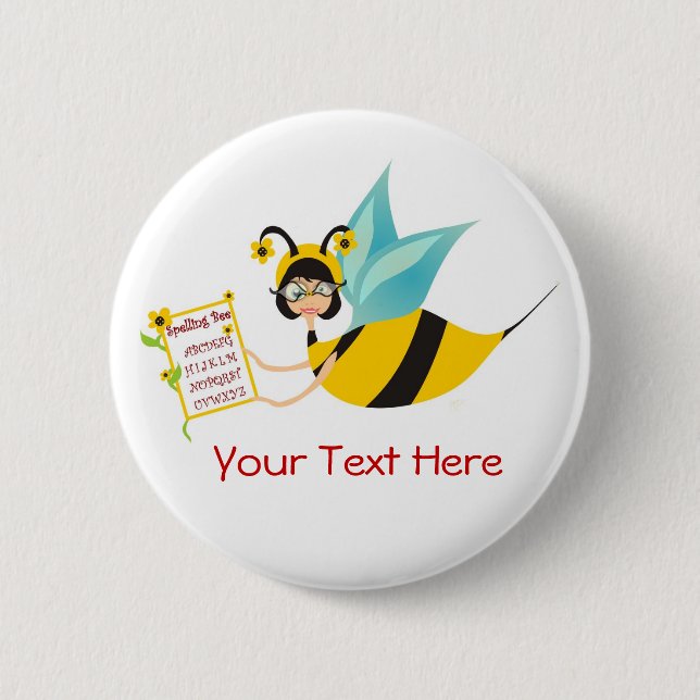 Spelling Bee Champ 6 Cm Round Badge (Front)