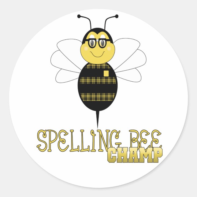 Spelling Bee Champ Sticker (Front)