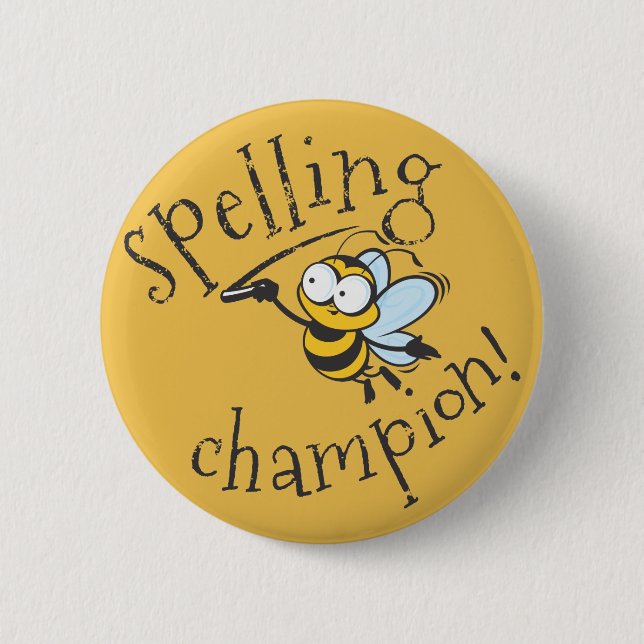 Spelling Bee Champion 6 Cm Round Badge (Front)