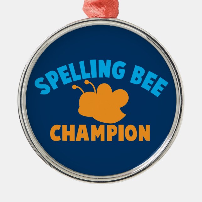 Spelling Bee Champion Metal Tree Decoration (Front)