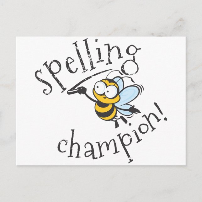 Spelling Bee Champion Postcard (Front)