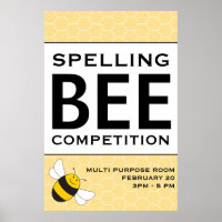 Spelling Bee Competition Announcement Poster 24x36