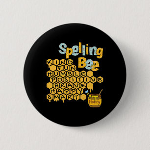 Spelling Bee Kind Positive Kindness Women Funny Te 6 Cm Round Badge