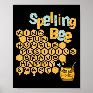 Spelling Bee Kind Positive Kindness Women Funny Te Poster
