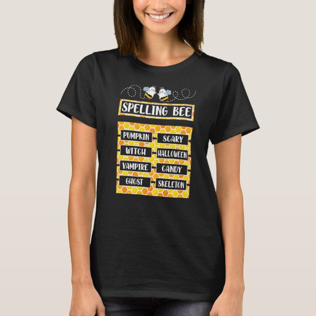 Spelling Bee Pun Halloween Costume For Teachers T-Shirt (Front)