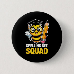 Spelling bee squad competition team school contest 6 cm round badge