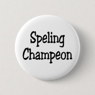 spelling champion 6 cm round badge