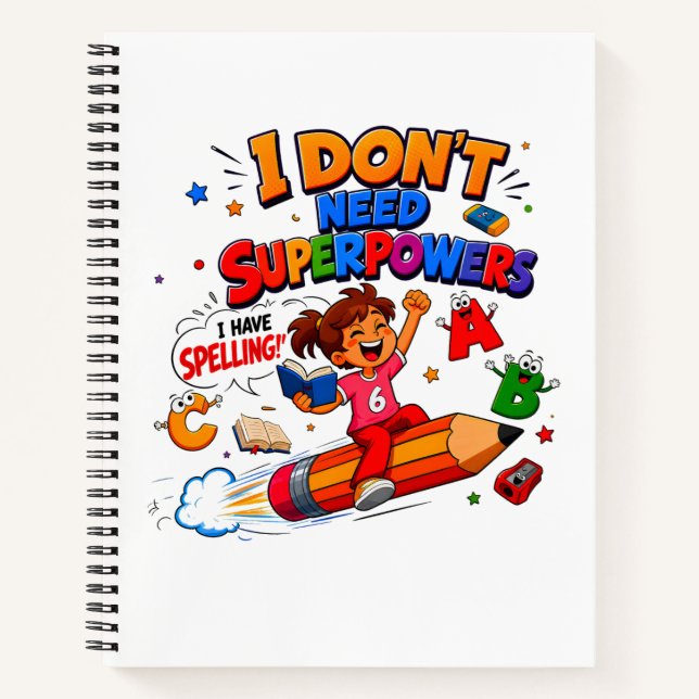 Spelling Superpower Literacy Humour Notebook (Front)
