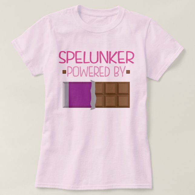 Spelunker Chocolate Gift for Her T-Shirt (Design Front)