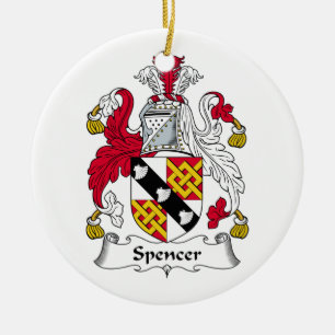 Spencer Family Crest Ceramic Tree Decoration
