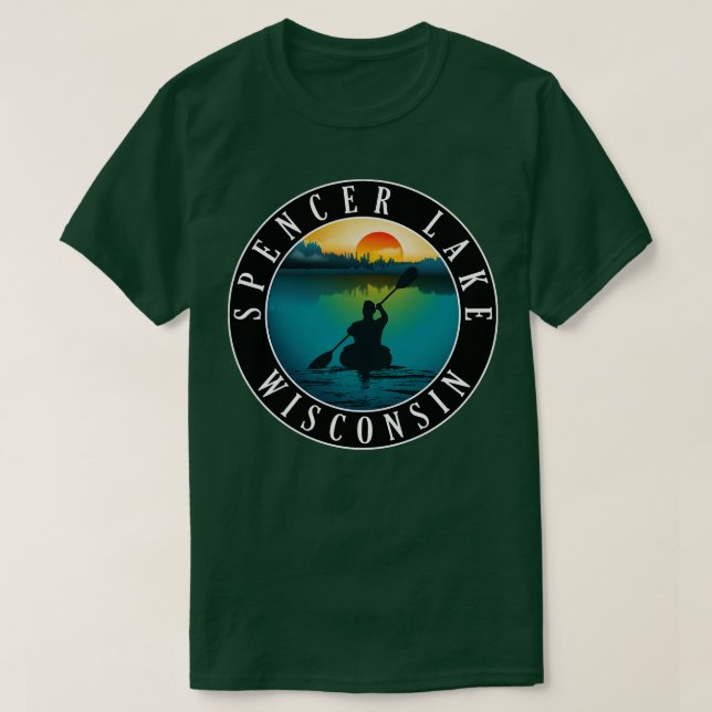 Spencer Lake Wisconsin Kayaking T-Shirt (Design Front)