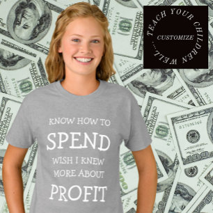 SPEND/PROFIT Typography Custom Birthday T-Shirt