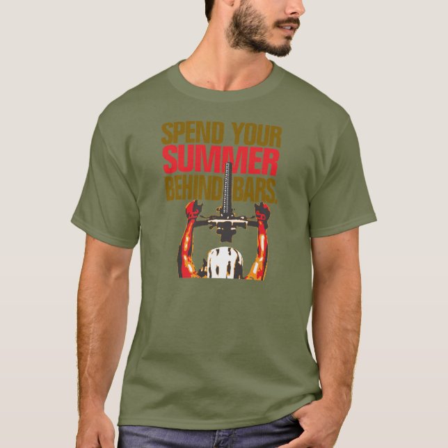 Spend your summer behind bars - mountain bike T-Shirt (Front)