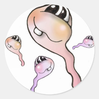 sperm, sperm, stickers, tadpoles, stickers, classic round sticker