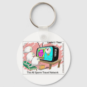 Sperm Travel Network Funny Cards Tees & Gifts Key Ring