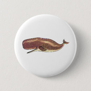 Sperm Whale 6 Cm Round Badge