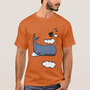 Sperm whale and petunias T-Shirt