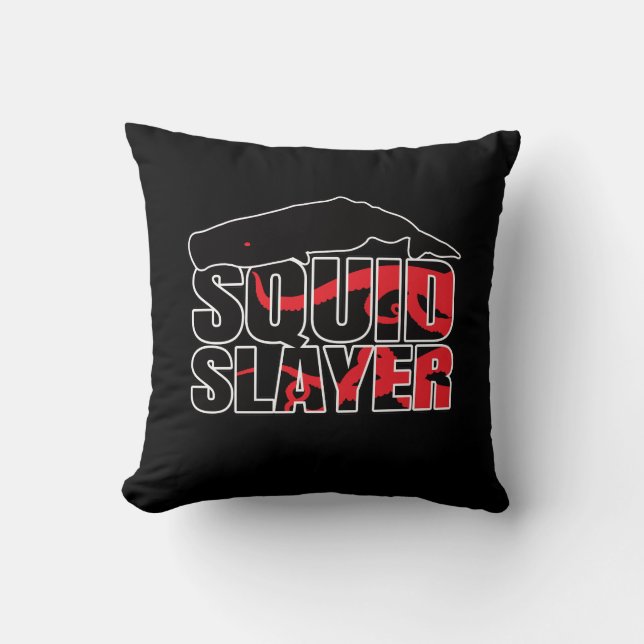 Sperm Whale Giant Squid – Cetacean Lover Cushion (Front)