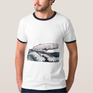 Sperm whale jumping out of ocean waves T-Shirt