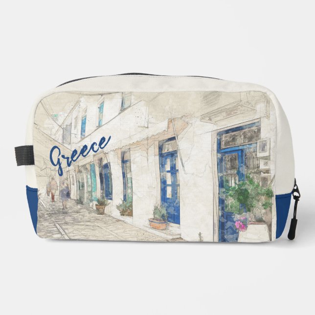 Spetses traditionally Greek streets Dopp Kit (Front)