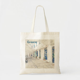 Spetses traditionally Greek streets, Greece Tote Bag