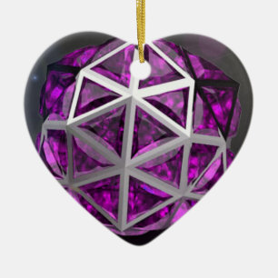Sphere Amethyst Gemstone Purple Ceramic Tree Decoration