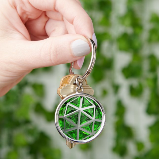 Sphere Emerald Gemstone Keychain (Hand)
